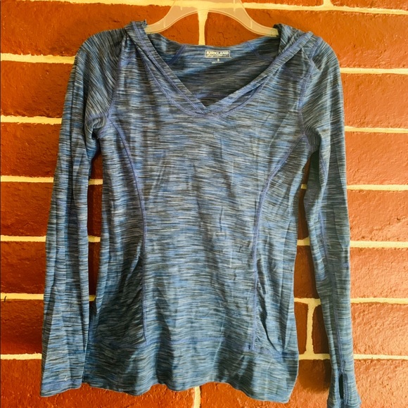 Blue athletic top w/ hood - Picture 1 of 3